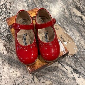 Footmates Emma Mary Jane Girl Shoes Red Patent Leather